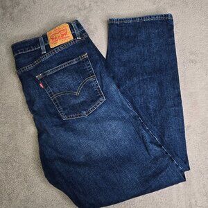 Levi's Men's 505 Regular Fit Jeans 40 x 32 Regular Wash Denim Blue Straight Leg